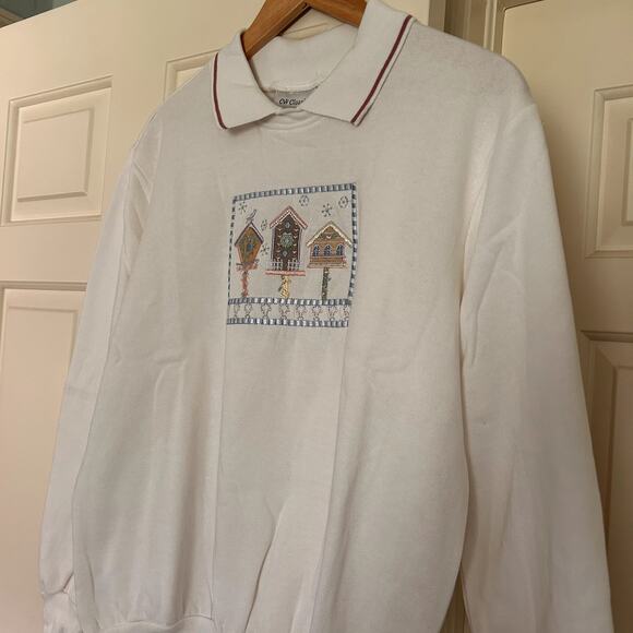 CW Classics Holiday Christmas Coquette Embroidered Pink Collared Sweater Size M - Picture 10 of 12